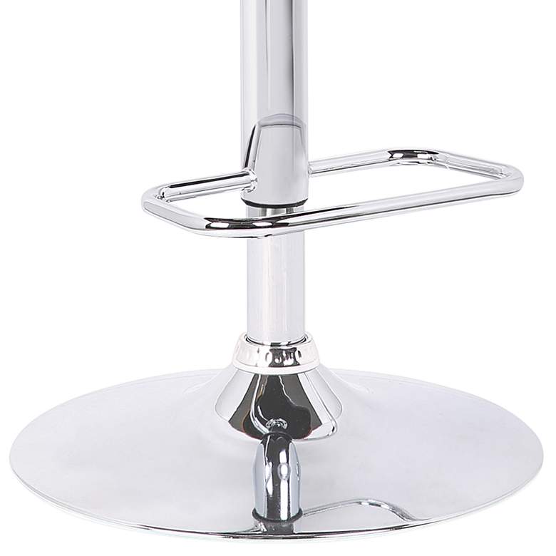 Image 3 London Adjustable Swivel Barstool in Grey Faux Leather and Chrome Finish more views