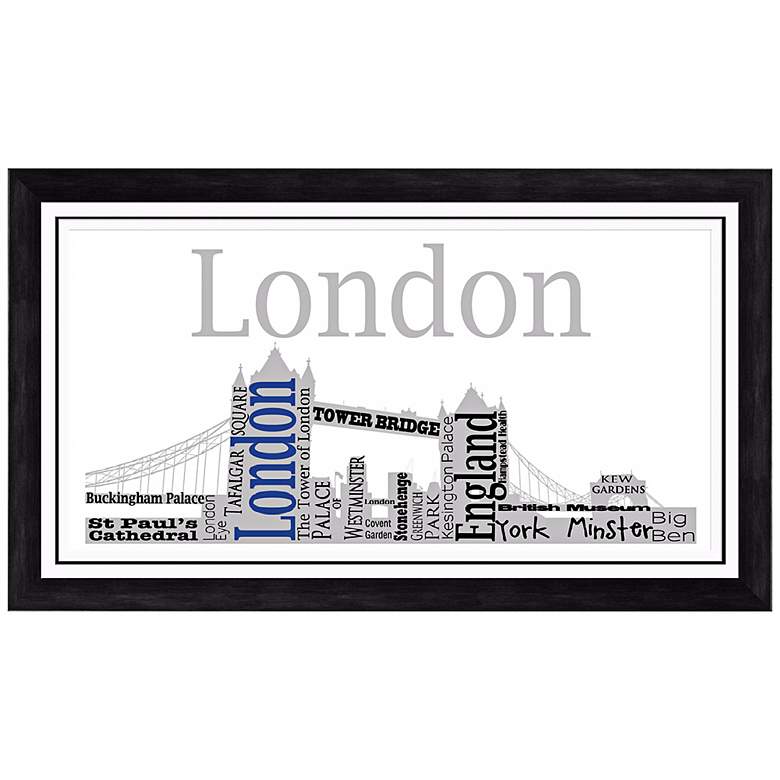 Image 1 London City Skyline 28 1/2 inch Wide Framed Wall Art
