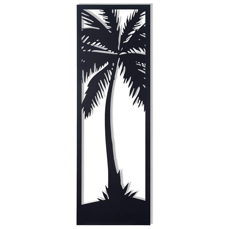 Image 1 Lone Palm I Laser Cut Metal Wall Art With Fired Finish