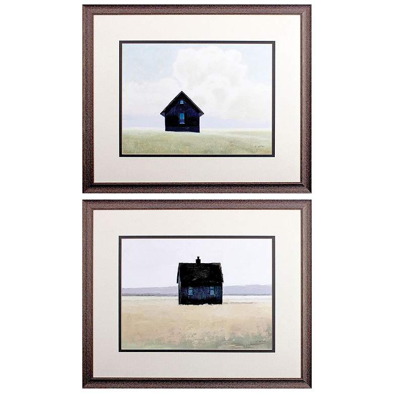 Image 1 Lonely Landscape 36"W x 30"H Framed Art Set of 2