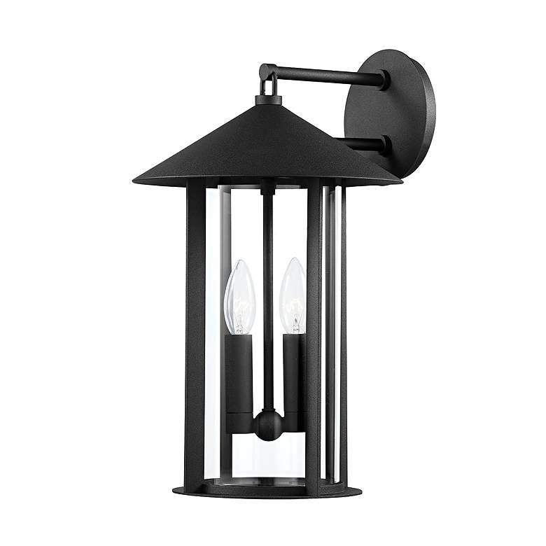 Image 1 Long Beach 17" High Textured Black Outdoor Wall Light