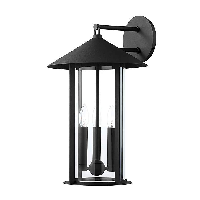 Image 1 Long Beach 21 3/4 inch High Black Outdoor Wall Light