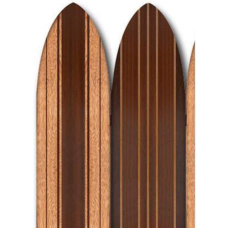 Image 3 Long Board Surfboard 47"W Brown 3-Panel Screen/Room Divider more views
