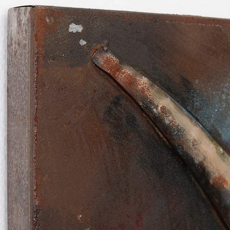 Image 4 Long Horn 48" Wide Mixed Media Metal Dimensional Wall Art more views