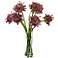 Long Stems of Purple 34"H Alliums in Tall Elegant Glass Vase