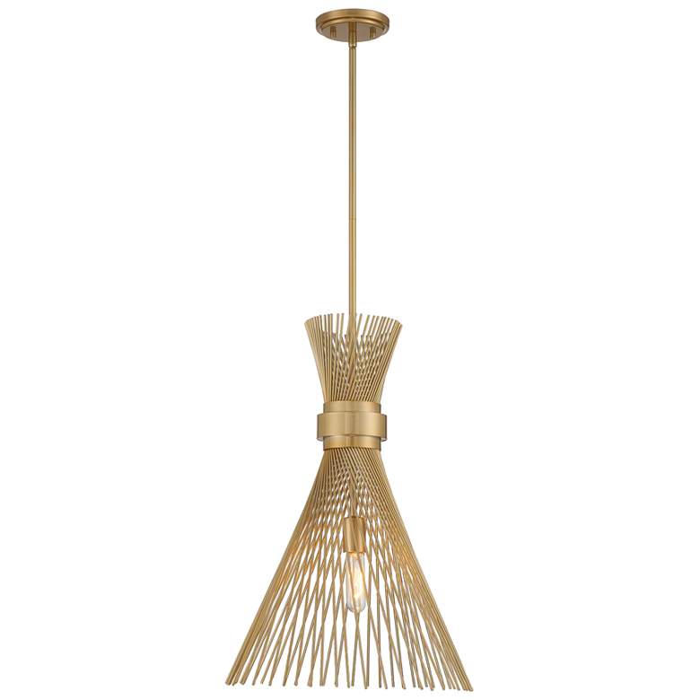 Image 1 Longfellow 1-Light Pendant in Burnished Brass