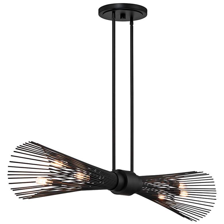 Image 5 Longfellow 42" Wide Matte Black 6-Light Linear Chandelier more views