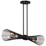 5_Longfellow 42" Wide Matte Black 6-Light Linear Chandelier more views