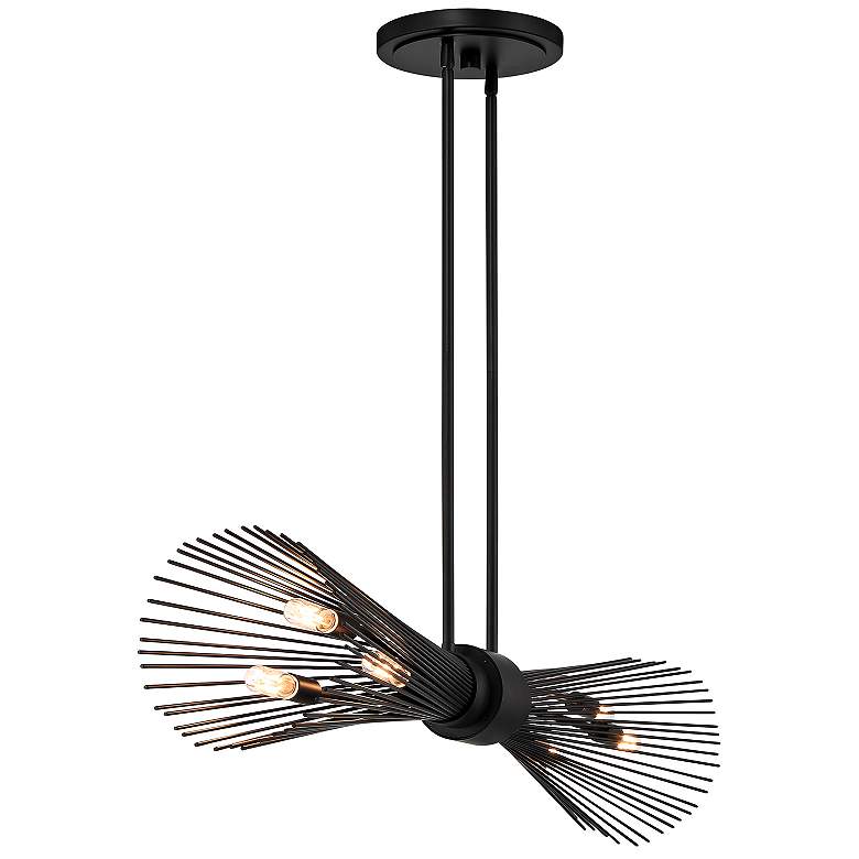 Image 6 Longfellow 42" Wide Matte Black 6-Light Linear Chandelier more views