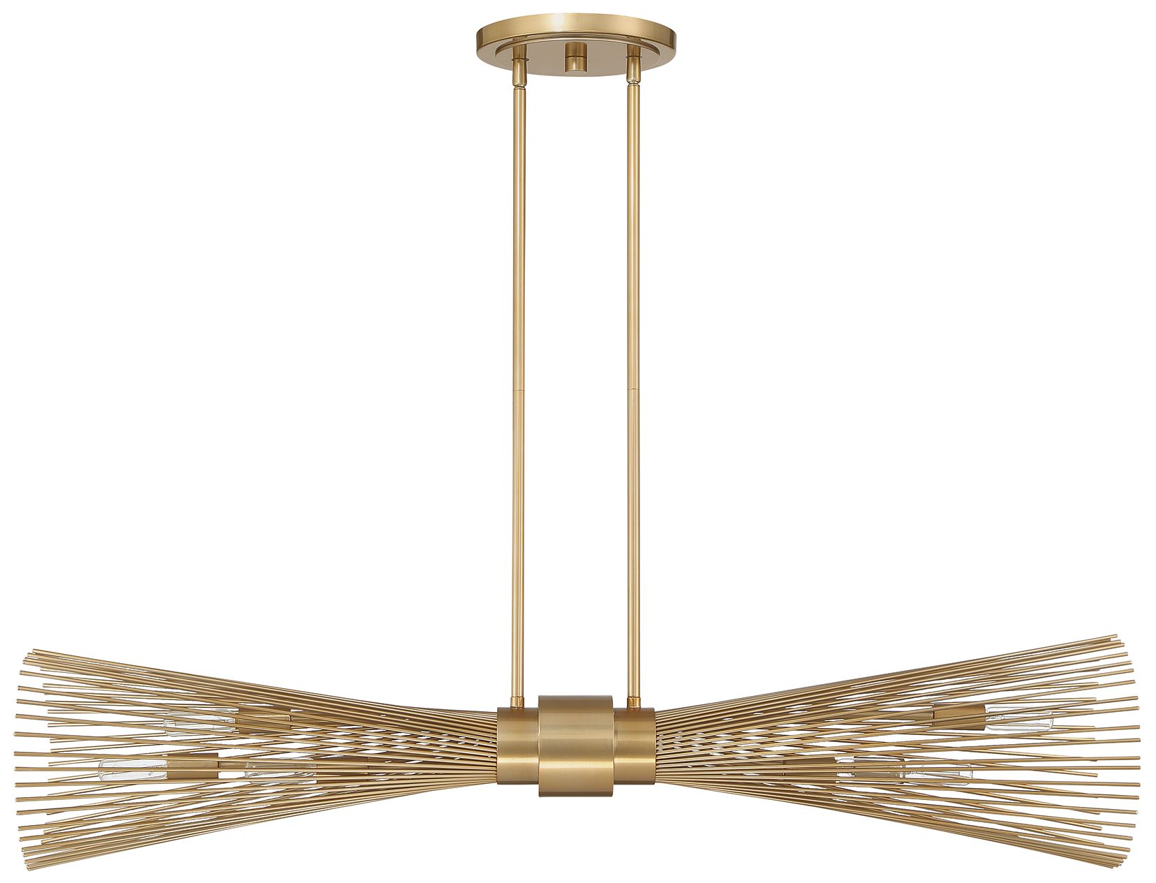 Thumbnail2 of Longfellow 6-Light Linear Chandelier in Burnished Brass more views