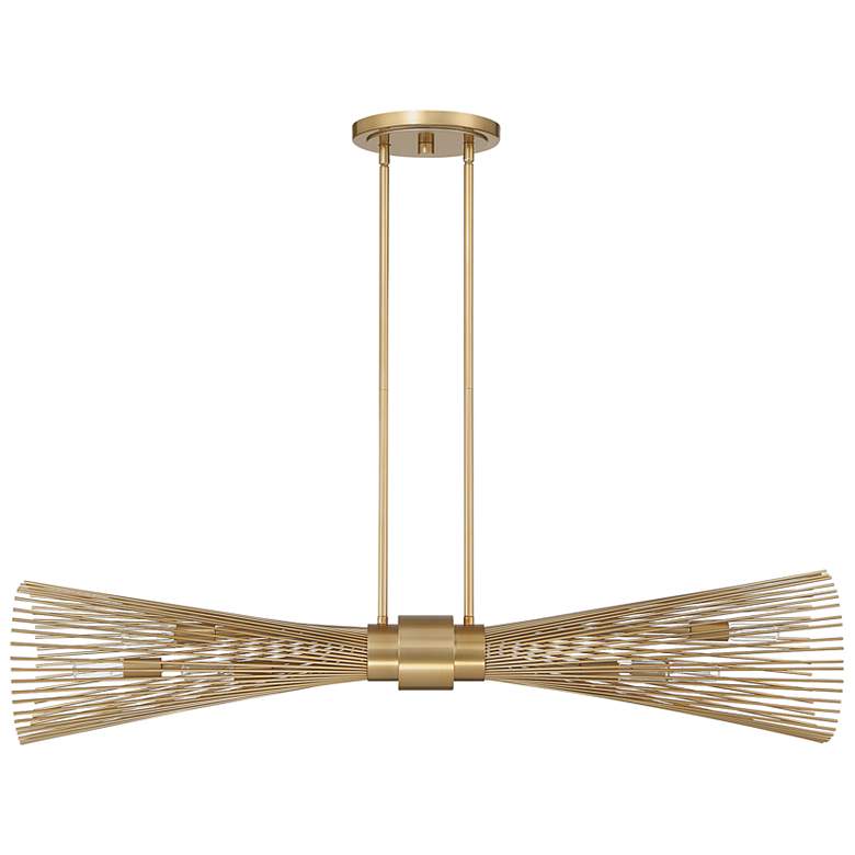 Image 2 Longfellow 6-Light Linear Chandelier in Burnished Brass more views