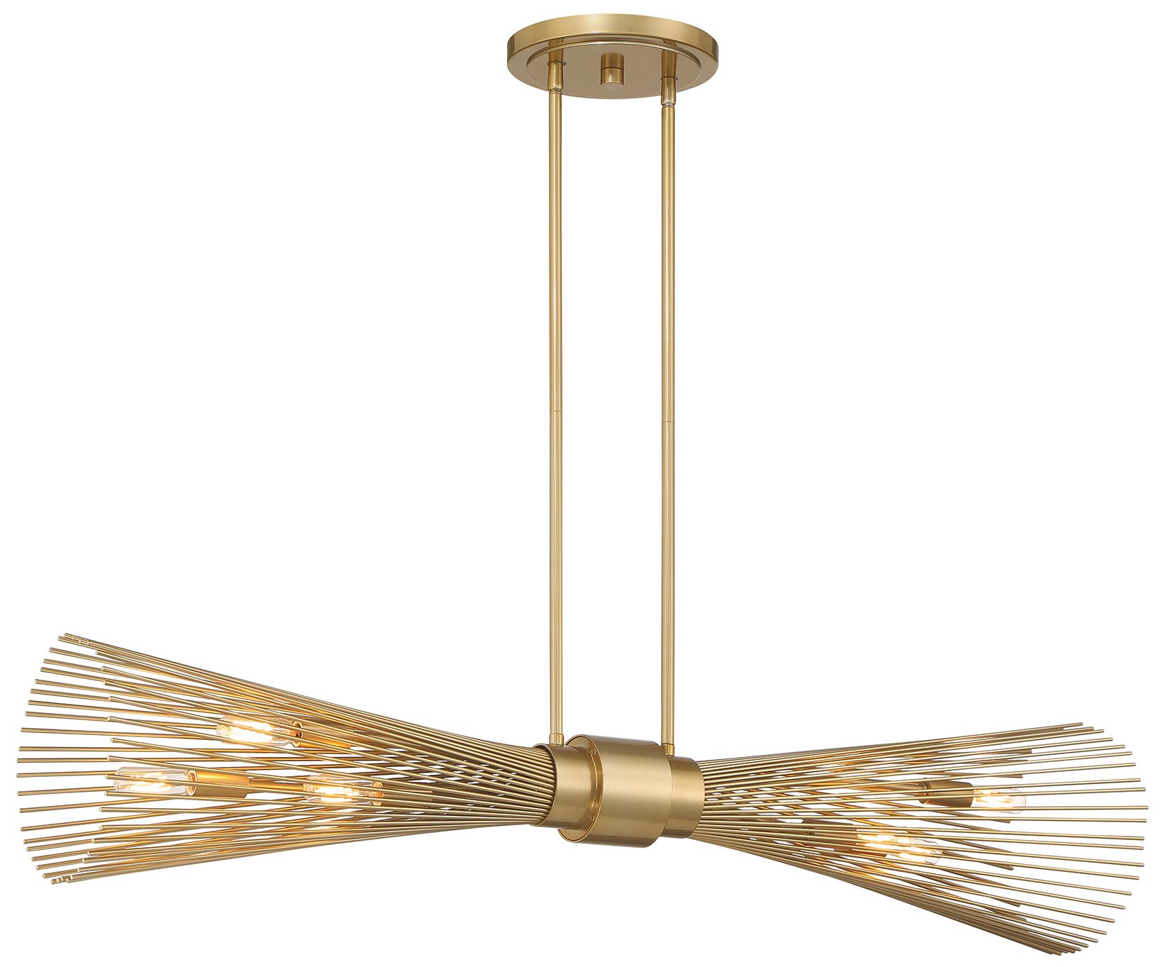Thumbnail3 of Longfellow 6-Light Linear Chandelier in Burnished Brass more views