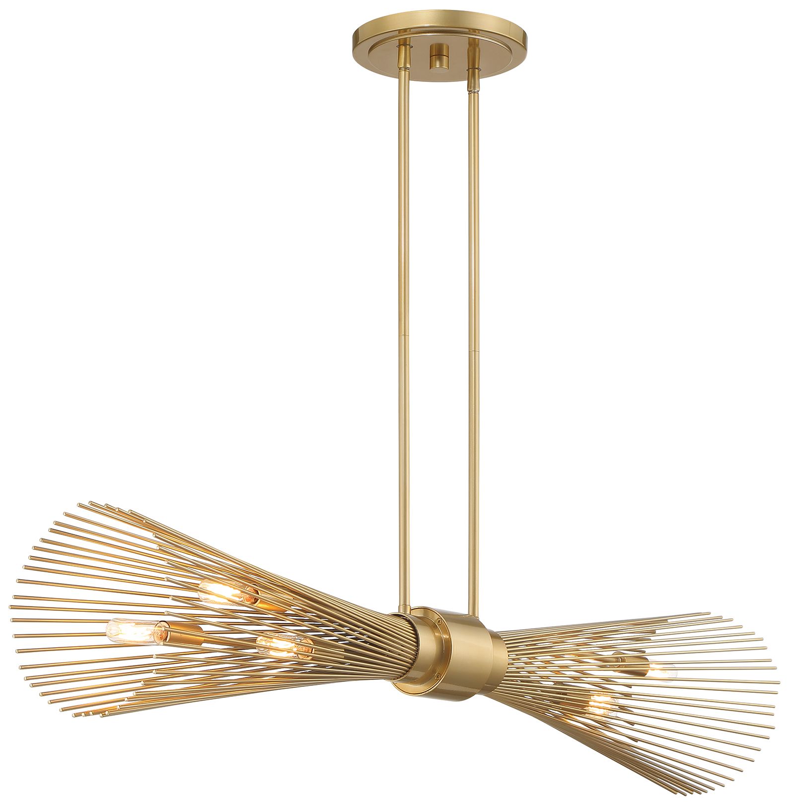 Thumbnail4 of Longfellow 6-Light Linear Chandelier in Burnished Brass more views