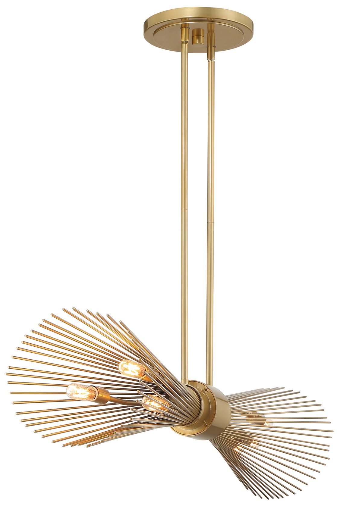 Longfellow 6-Light Linear Chandelier in Burnished Brass