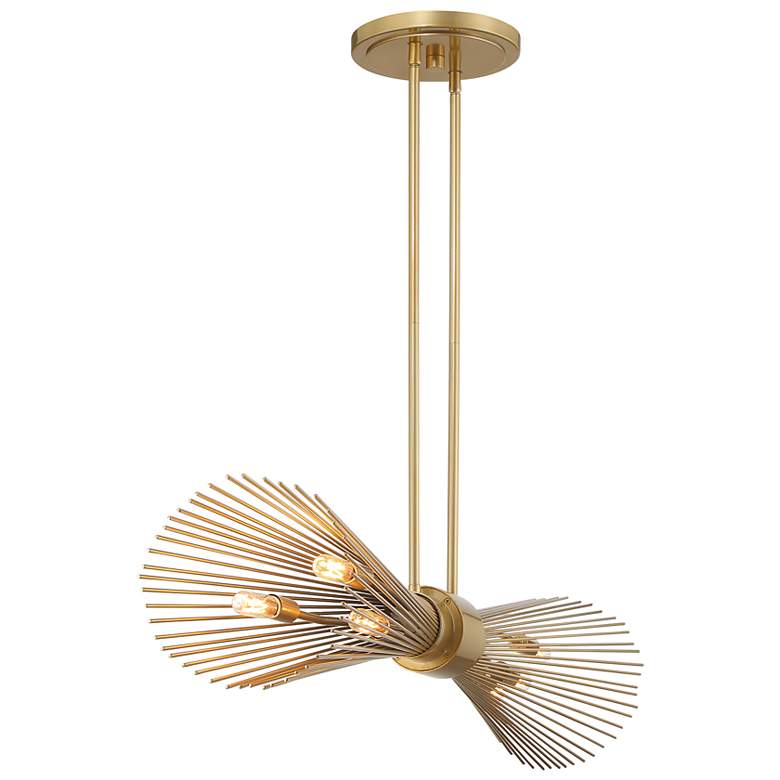 Image 5 Longfellow 6-Light Linear Chandelier in Burnished Brass more views