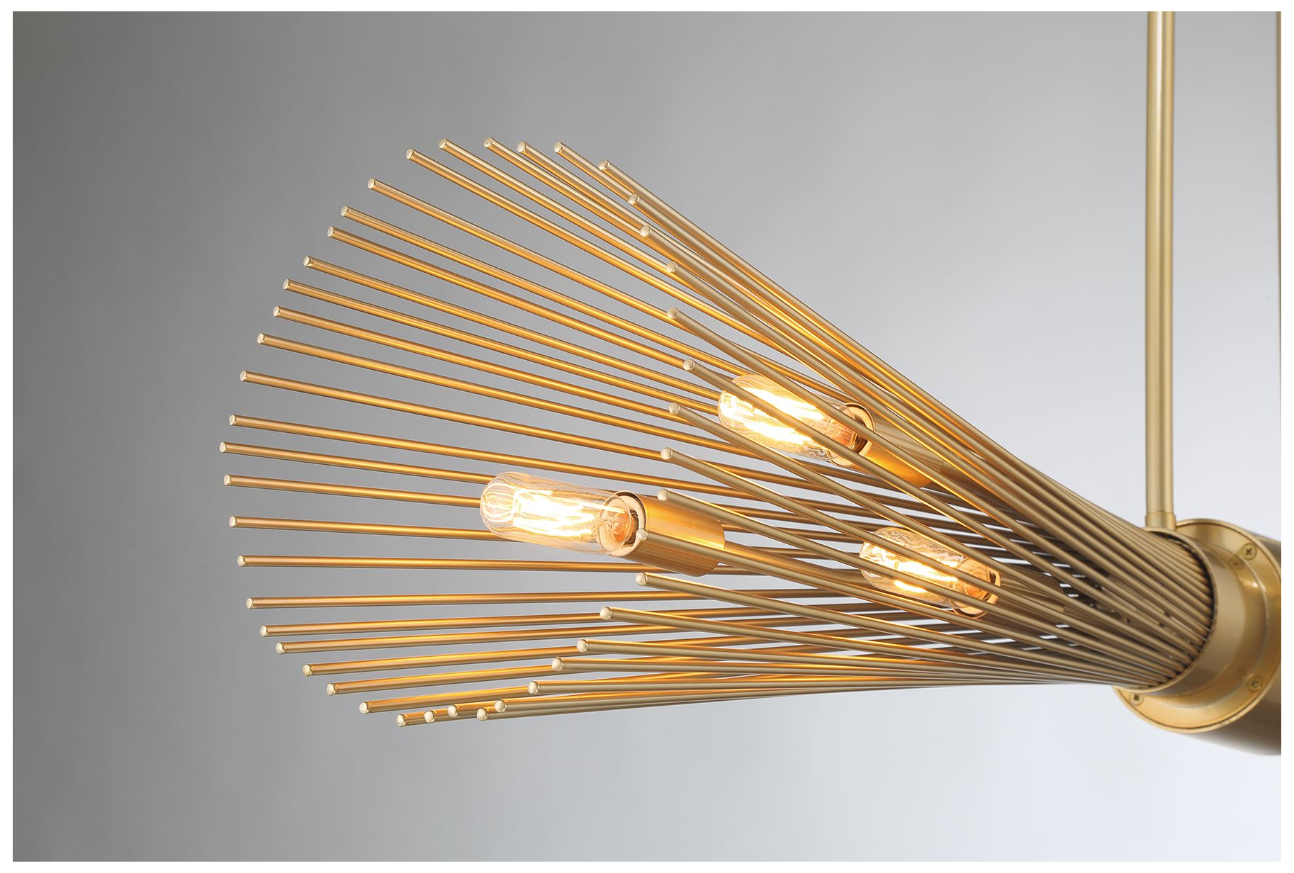Longfellow 6-Light Linear Chandelier in Burnished Brass
