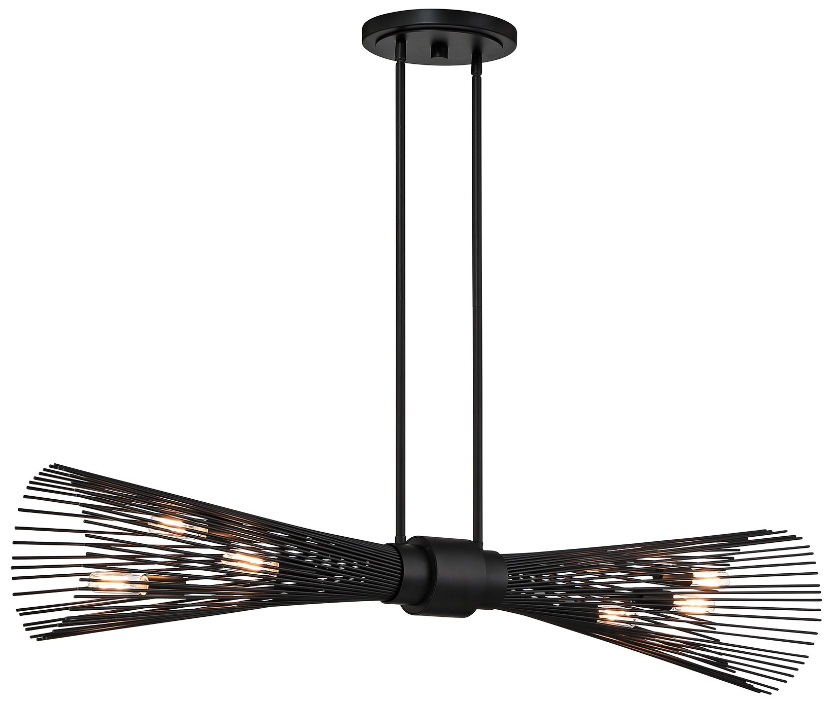 Thumbnail4 of Longfellow 6-Light Linear Chandelier in Matte Black more views