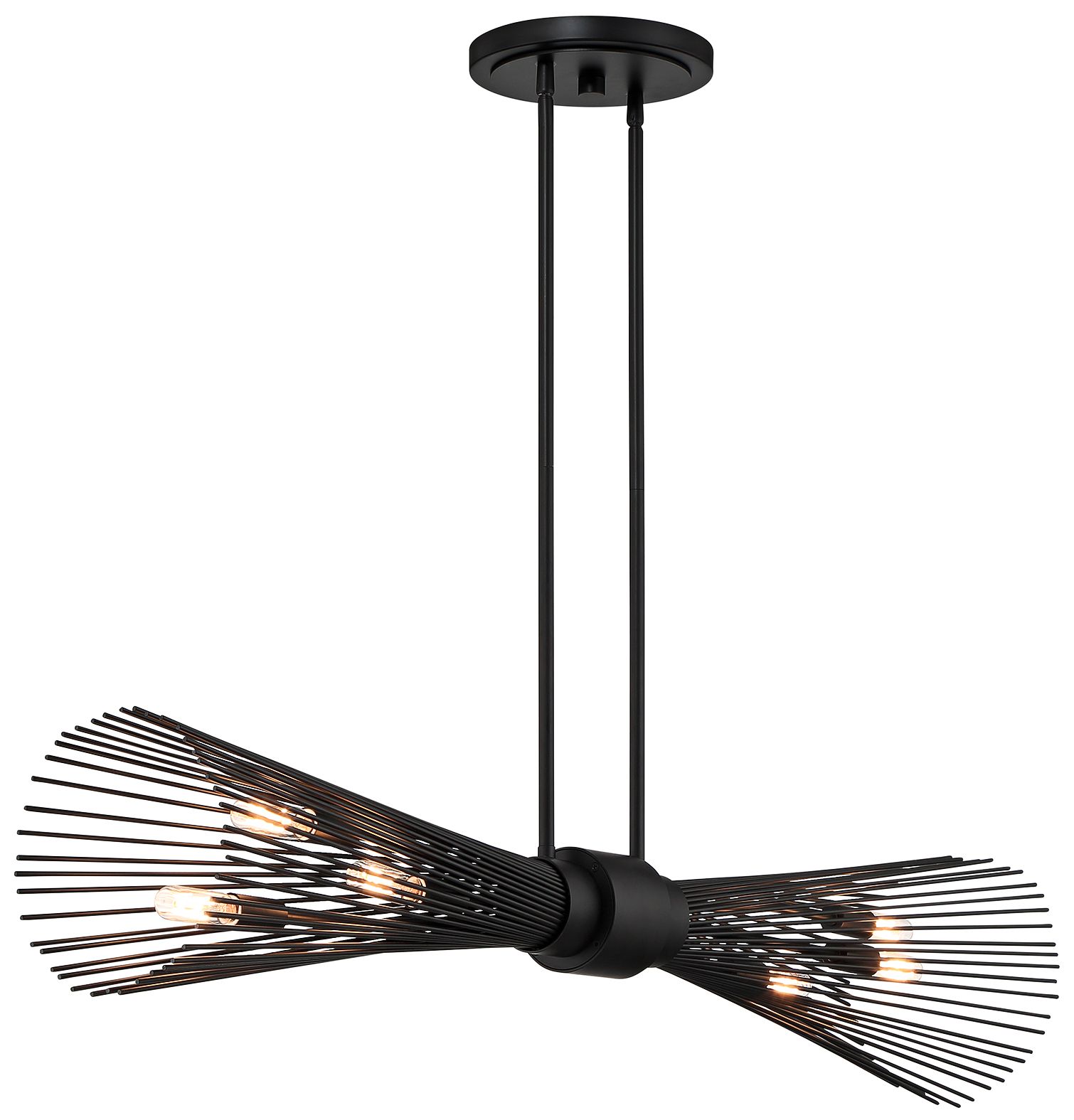 Longfellow 6-Light Linear Chandelier in Matte Black