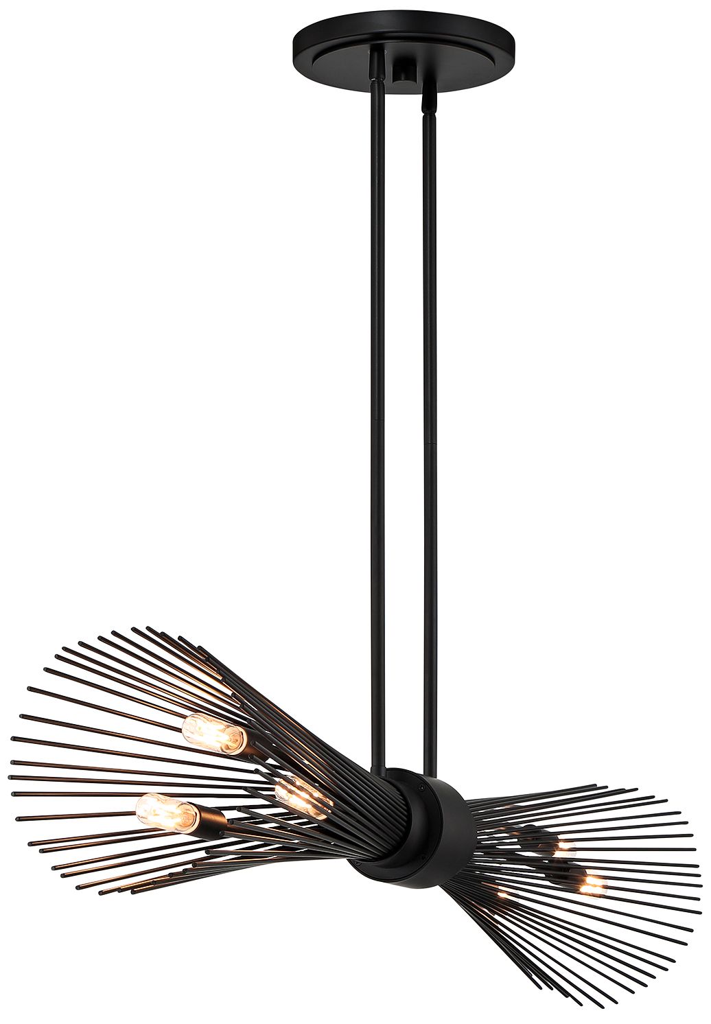 Longfellow 6-Light Linear Chandelier in Matte Black