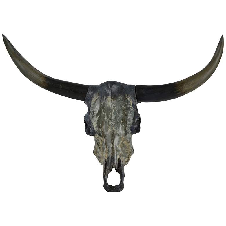 Image 1 Longhorn 24 inch Wide Gray Decorative Statue