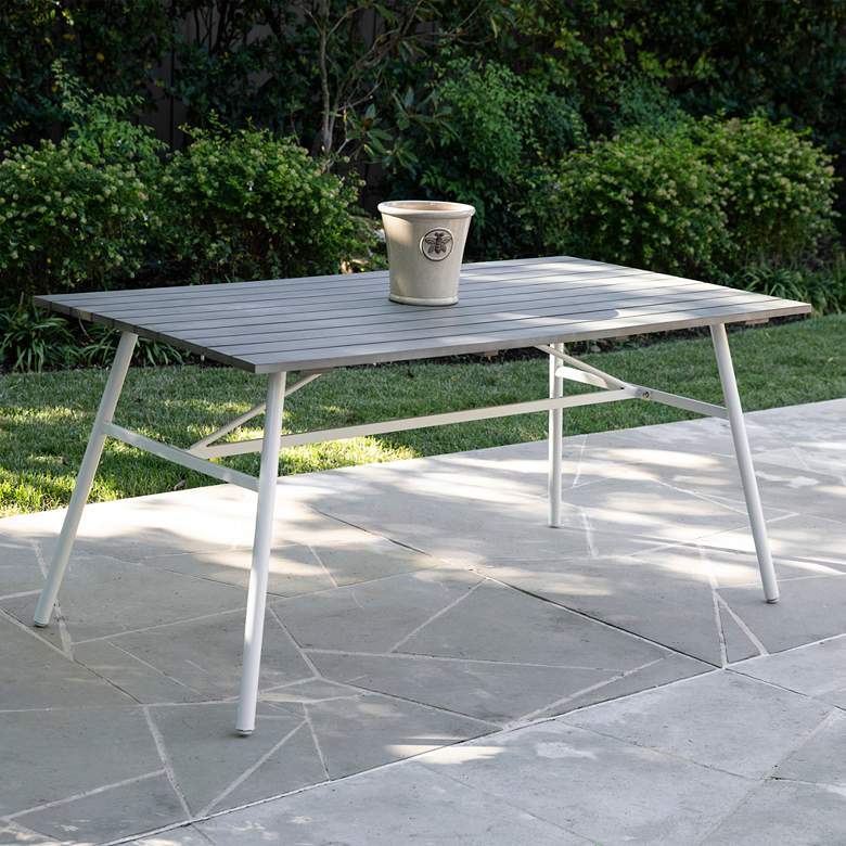 Image 1 Longino 63 1/2" Wide Gray Wood Indoor/Outdoor Dining Table