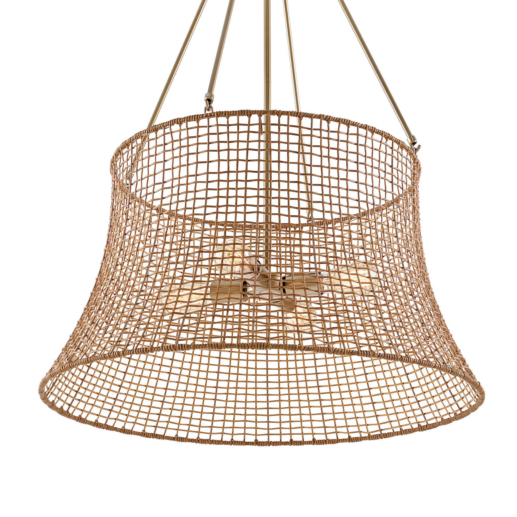 Image 3 Longleaf 4-Light Outdoor Chandelier in Burnished Brass more views