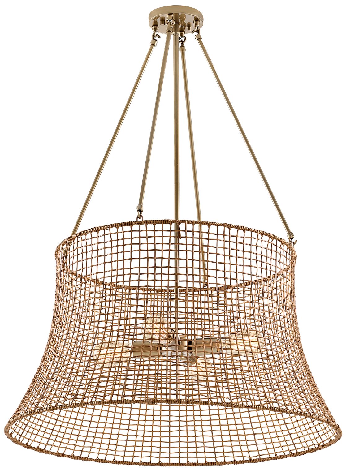 Image 4 Longleaf 4-Light Outdoor Chandelier in Burnished Brass more views