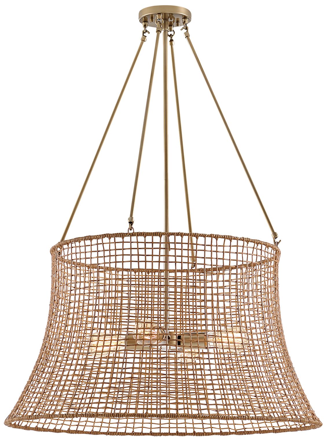Image 5 Longleaf 4-Light Outdoor Chandelier in Burnished Brass more views