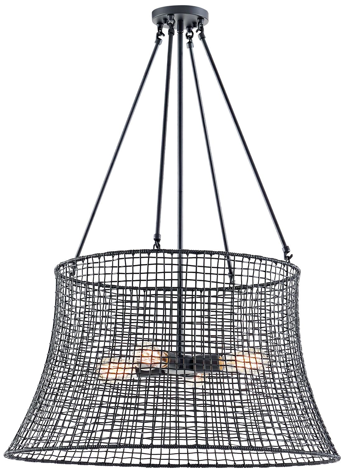 Image 4 Longleaf 4-Light Outdoor Chandelier in Matte Black more views
