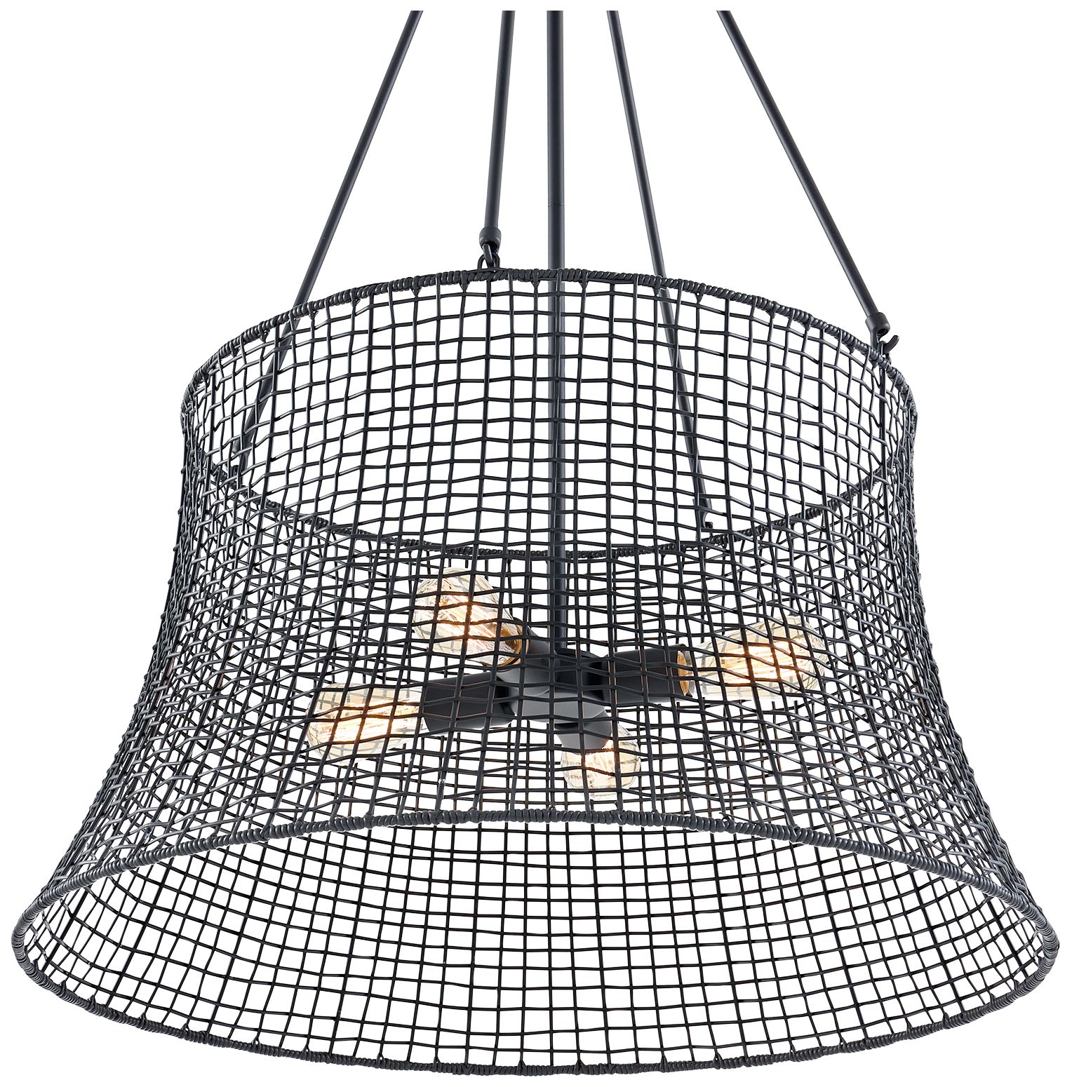 Image 6 Longleaf 4-Light Outdoor Chandelier in Matte Black more views