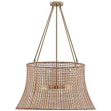 Longleaf 40"H Burnished Brass 4-Light Outdoor Hanging Light