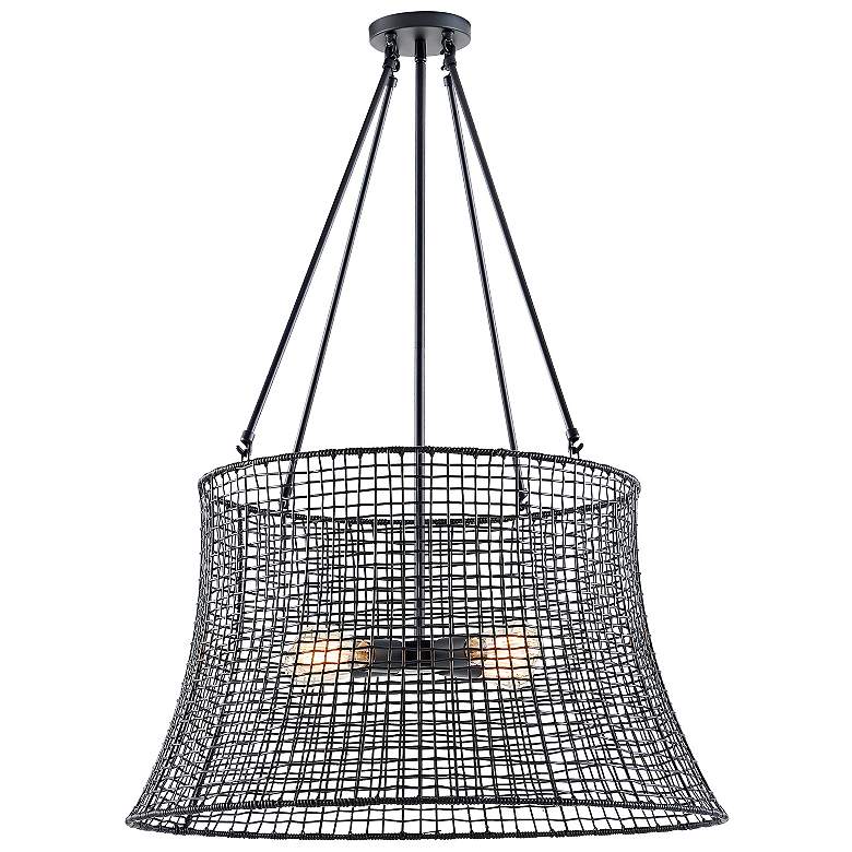 Image 3 Longleaf 40" High Matte Black 4-Light Outdoor Hanging Light more views