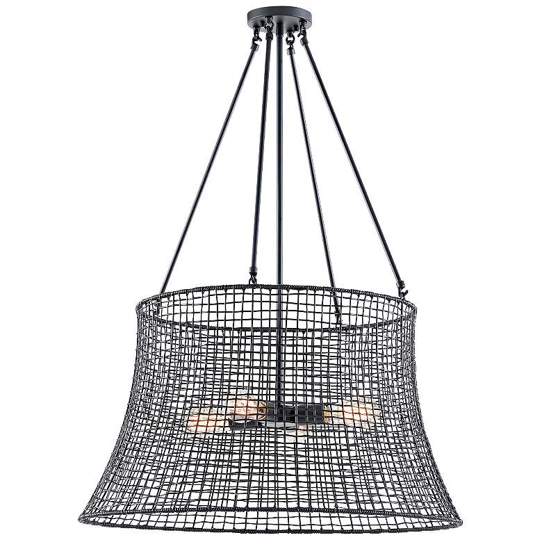 Image 4 Longleaf 40" High Matte Black 4-Light Outdoor Hanging Light more views
