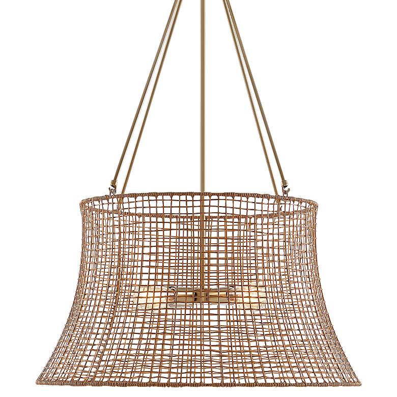 Image 1 Longleaf 40"H Burnished Brass 4-Light Outdoor Hanging Light