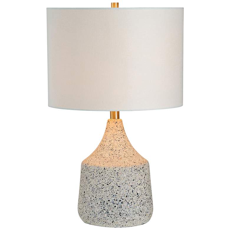 Image 2 Longmore Beige Cement and Stone Speckles Accent Table Lamp