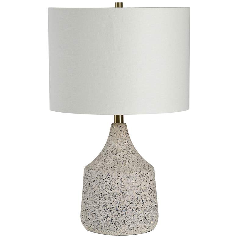 Image 3 Longmore Beige Cement and Stone Speckles Accent Table Lamp more views