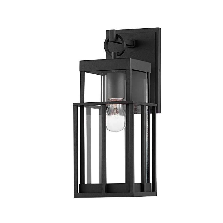 Image 1 Longport 15 1/2 inch High Textured Black Outdoor Wall Light