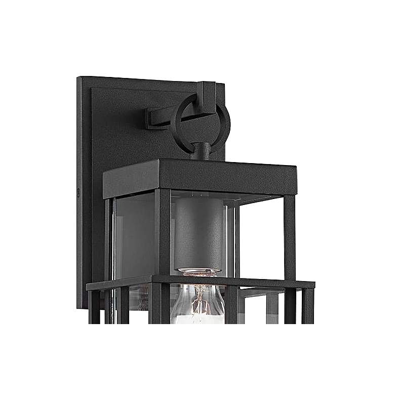 Image 2 Longport 15 1/2 inch High Textured Black Outdoor Wall Light more views