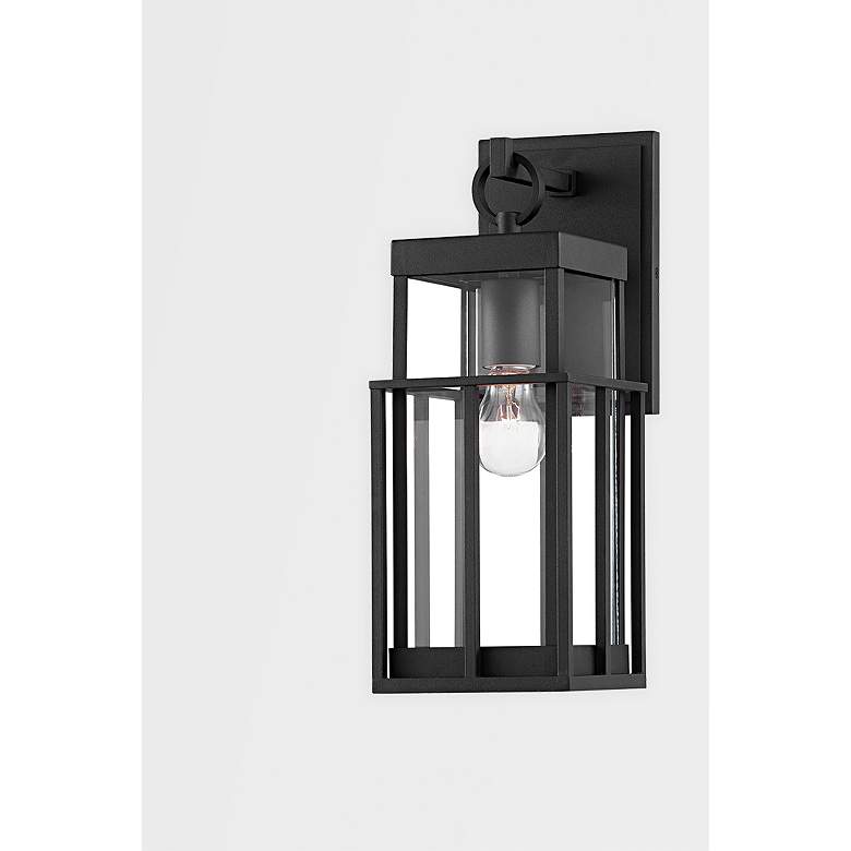 Image 2 Longport 15 1/2 inch High Textured Black Outdoor Wall Light more views