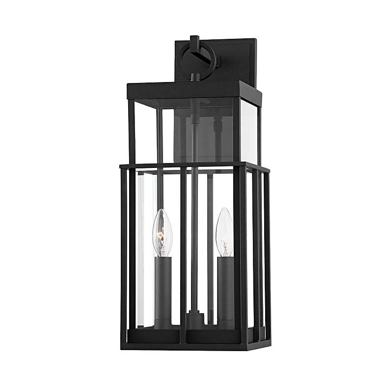 Image 1 Longport 19 1/4" High Textured Black Outdoor Wall Light