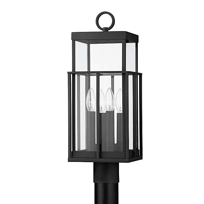 Image 1 Longport 21 1/4 inch High Textured Black Outdoor Post Light