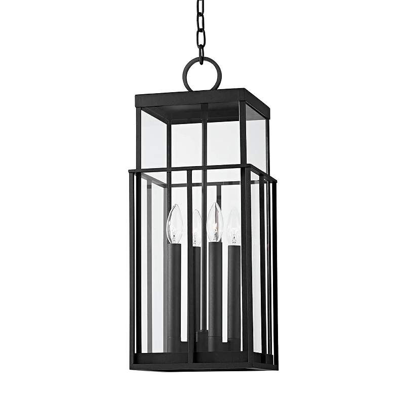 Image 1 Longport 23 3/4 inch High Textured Black Outdoor Hanging Light