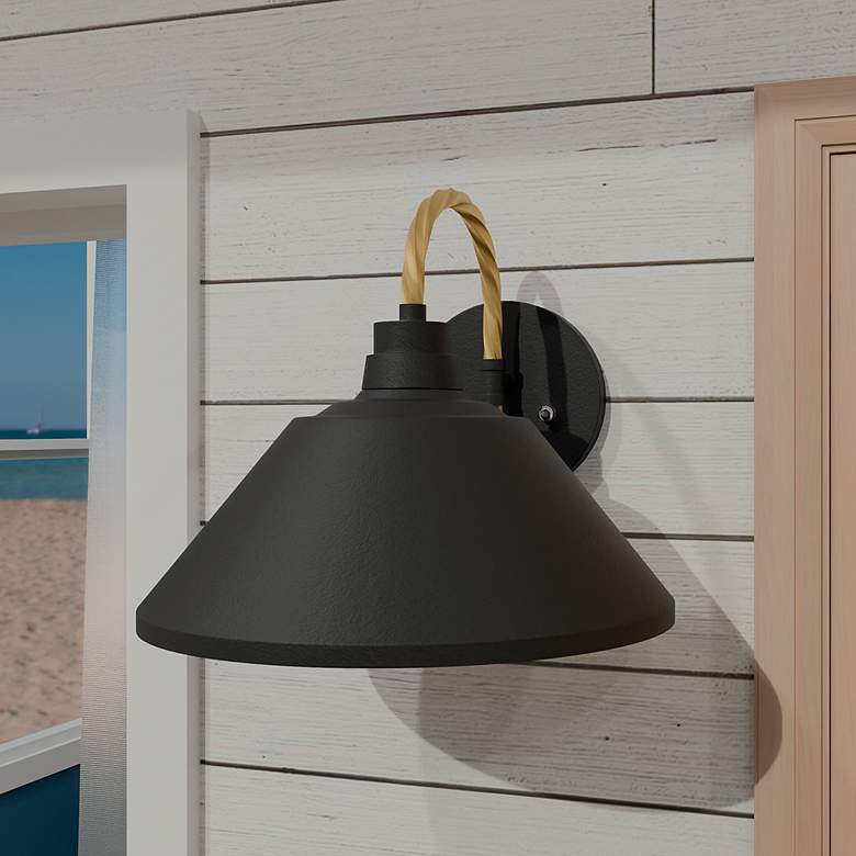 Image 1 Longshore 1-Light Matte Black Outdoor Wall Lantern