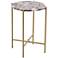 Lonna 21" Gold and Agate Accent Table