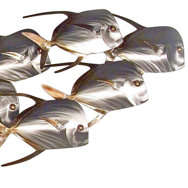 Image 3 Lookdown Fish School of 10 45 inch Wide Outdoor Metal Wall Art more views