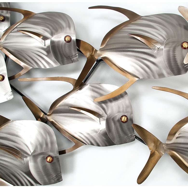 Image 4 Lookdown Fish School of 10 45 inch Wide Outdoor Metal Wall Art more views