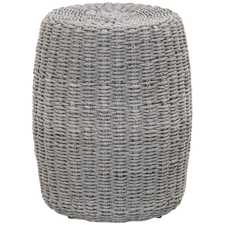 Loom 16 1/2&quot; Wide Platinum Rope Round Outdoor Accent Table