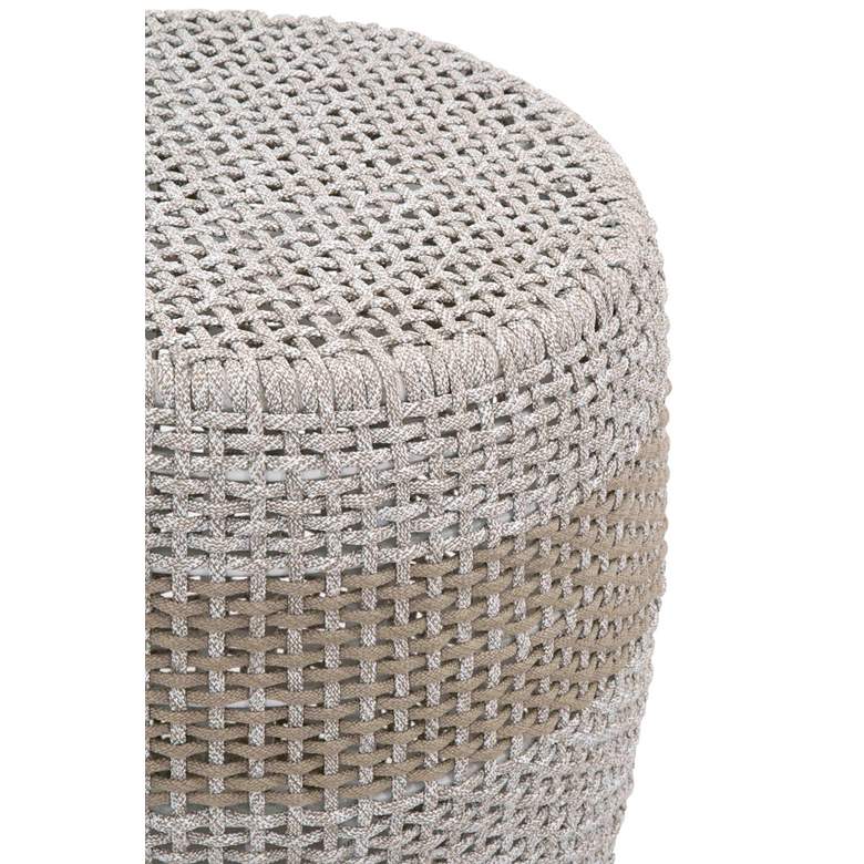 Image 2 Loom 16 1/2"W Taupe and White Flat Rope Outdoor Accent Table more views