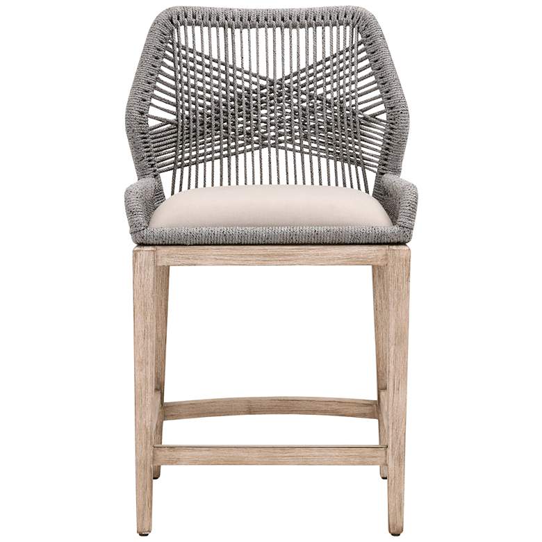 Image 1 Loom 26" Light Gray Fabric Woven Counter Stool