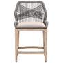 1_Loom 26" Light Gray Fabric Woven Counter Stool
